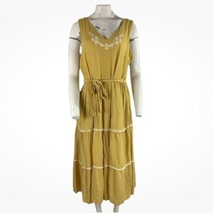 NWT Joie Sz 12 Boho Festival Western Tiered Fringe Embroidered Midi Dress